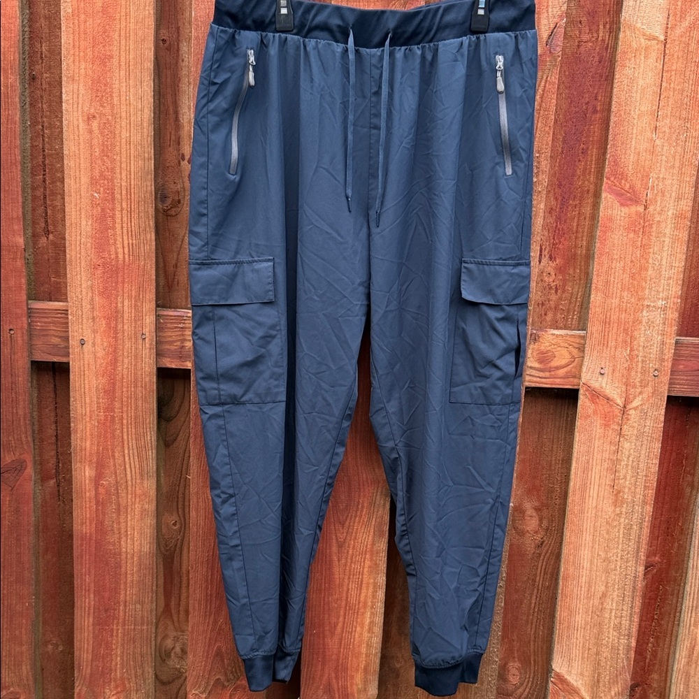 Navy Blue Cargo Jogger Pants